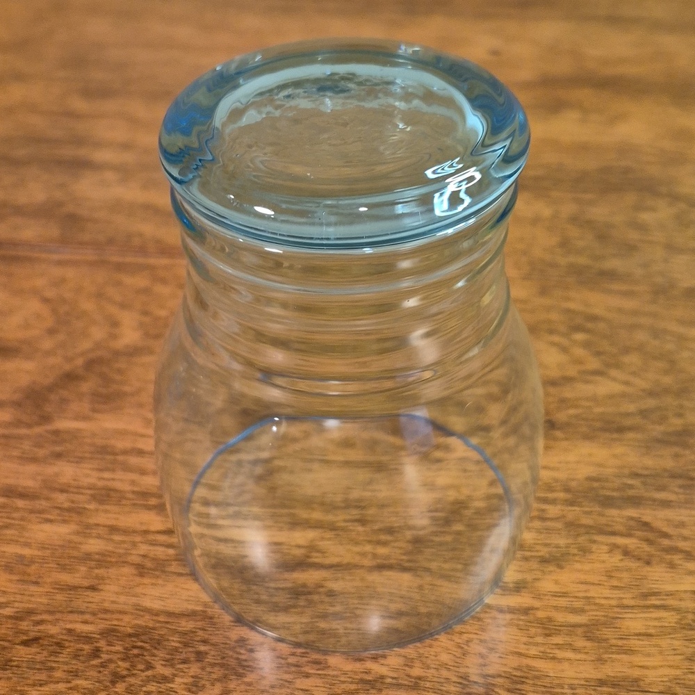 VINTAGE MCM 1970s Aqua Blue Glass Pitcher & Set of 4 Matching Glass Tumblers - Picture 8 of 17